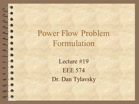 Power Flow Problem Formulation