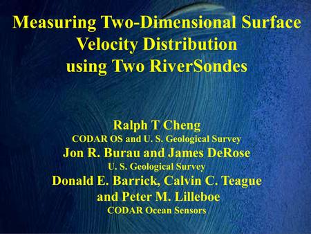 Measuring Two-Dimensional Surface Velocity Distribution