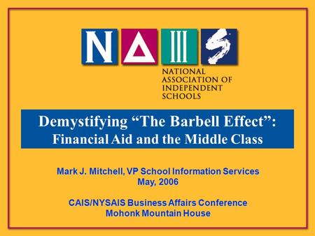 Demystifying “The Barbell Effect”: Financial Aid and the Middle Class