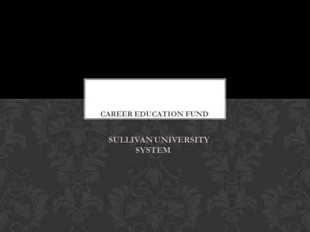 SulSULLIVAN UNIVERSITY SYSTEM. SUS private loan option Last resort to cover a gap in aid Co-signer required Full time students only WHAT IS THE CEF LOAN?
