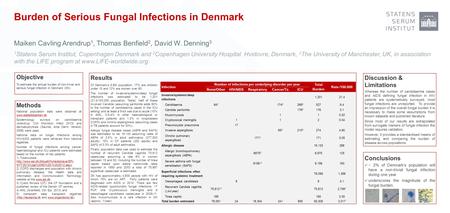 Discussion & Limitations Whereas the number of candidaemia cases and AIDS defining fungal infection in HIV patients are systematically surveyed, most fungal.