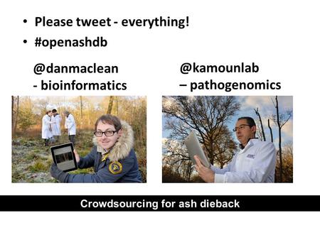 Please tweet - everything! - – pathogenomics Crowdsourcing for ash dieback.
