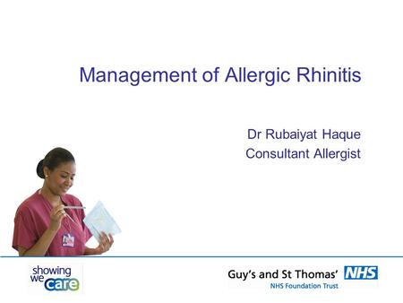 Management of Allergic Rhinitis