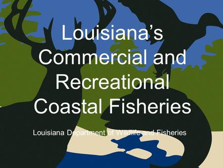 Louisiana’s Commercial and Recreational Coastal Fisheries Louisiana Department of Wildlife and Fisheries.