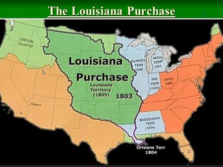The Louisiana Purchase. In 1803 President Jefferson sent James Monroe to Paris to negotiate with Napoleon (French ruler) for the Louisiana territory In.