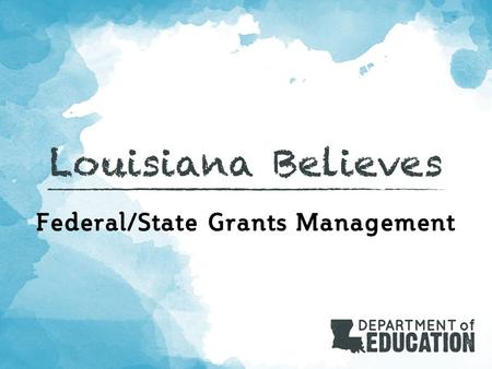 Federal/State Grants Management. Role of Grants Management Unit  Calculate grant allocations and prepare Grant Award Notifications  10/1 enrollment.