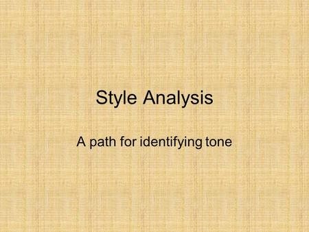 A path for identifying tone