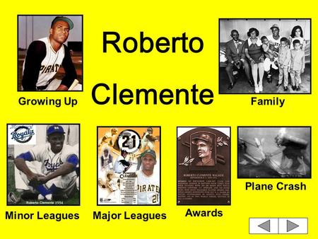 Roberto Clemente Growing UpFamily Minor LeaguesMajor Leagues Awards Plane Crash.