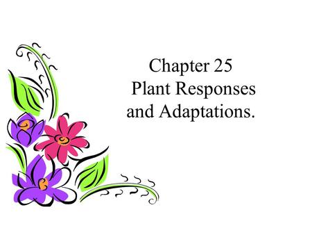 Chapter 25 Plant Responses and Adaptations.