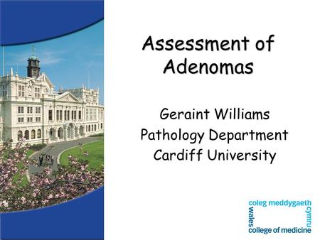 Assessment of Adenomas Geraint Williams Pathology Department Cardiff University.