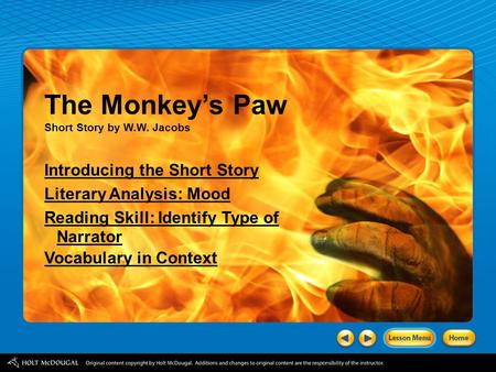 The Monkey’s Paw Introducing the Short Story Literary Analysis: Mood