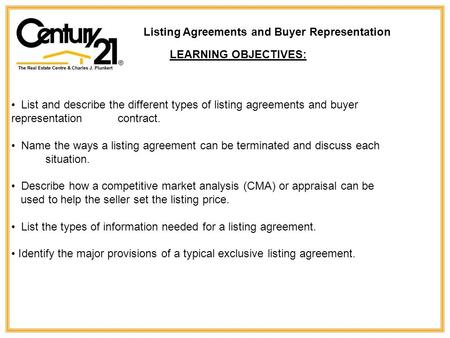 Listing Agreements and Buyer Representation