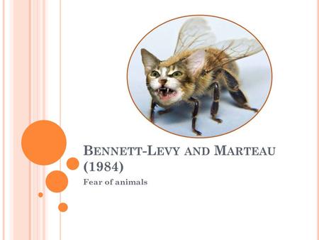 B ENNETT -L EVY AND M ARTEAU (1984) Fear of animals.