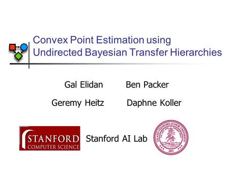 Convex Point Estimation using Undirected Bayesian Transfer Hierarchies Gal Elidan Ben Packer Geremy Heitz Daphne Koller Stanford AI Lab.