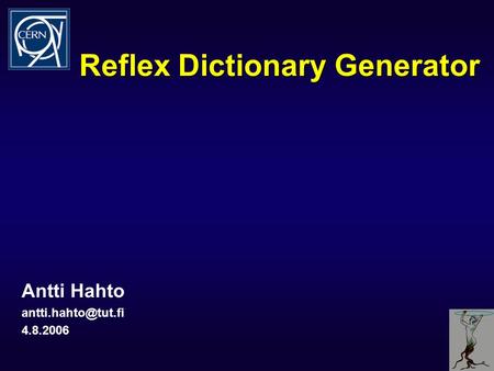 Reflex Dictionary Generator Antti Hahto 4.8.2006.