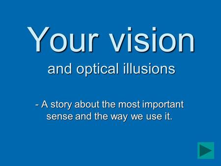Your vision and optical illusions - A story about the most important sense and the way we use it.
