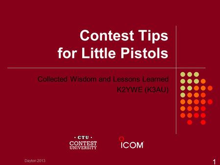 Contest Tips for Little Pistols