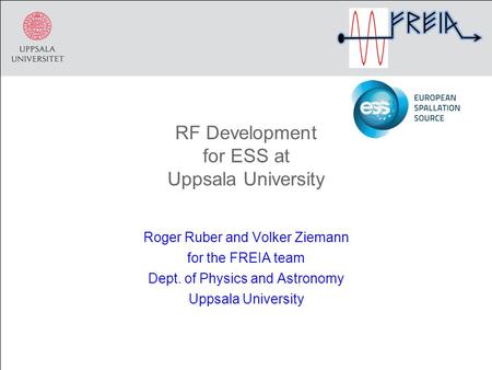 RF Development for ESS at Uppsala University