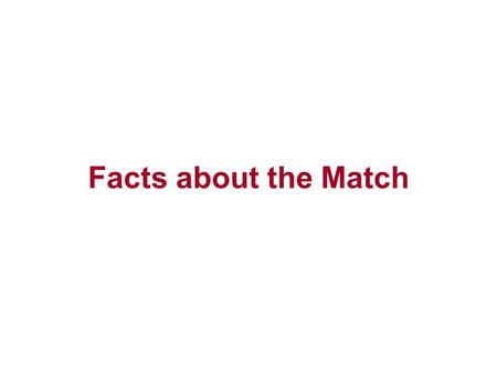 Facts about the Match. Introduction  Prior to the mid 70’s, getting into a residency was “crazy”  Then the NIMP became the NRMP  Programs were still.