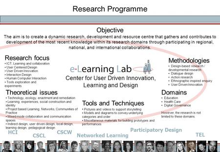 Objective The aim is to create a dynamic research, development and resource centre that gathers and contributes to development of the most recent knowledge.