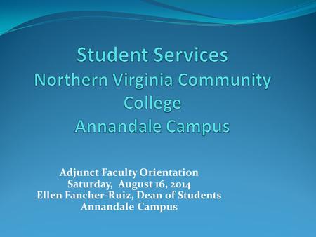 Student Services Northern Virginia Community College Annandale Campus