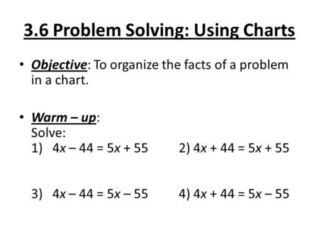 3.6 Problem Solving: Using Charts