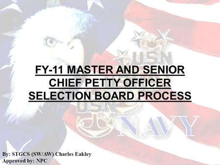 FY-11 MASTER AND SENIOR CHIEF PETTY OFFICER SELECTION BOARD PROCESS