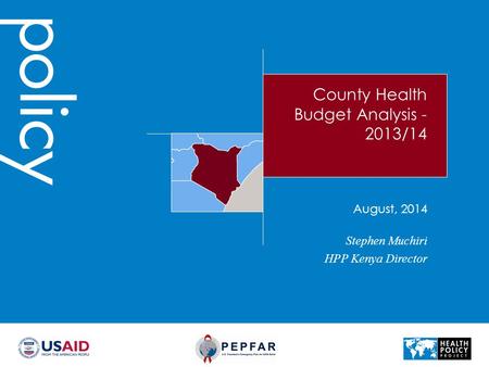 County Health Budget Analysis -2013/14