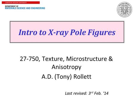 Intro to X-ray Pole Figures