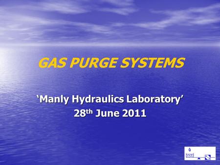 GAS PURGE SYSTEMS ‘Manly Hydraulics Laboratory’ 28 th June 2011.