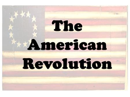 The American Revolution.  The American Revolution (1775-83) is also known as the American Revolutionary War.  The conflict arose from growing tensions.