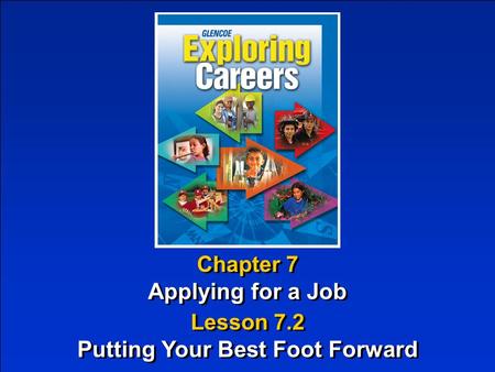 Chapter 7 Applying for a Job Chapter 7 Applying for a Job Lesson 7.2 Putting Your Best Foot Forward Lesson 7.2 Putting Your Best Foot Forward.