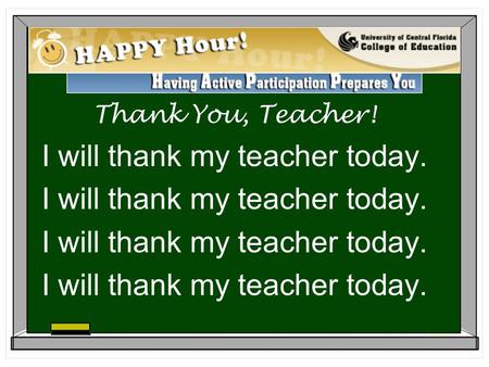 Thank You, Teacher! I will thank my teacher today.