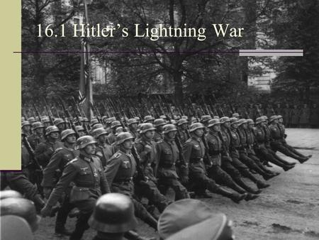 16.1 Hitler’s Lightning War. Grab a paper answer questions on the back Bell-Ringer Review! 1) What did the Treaty of Versailles outline to Germany? 2)