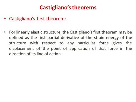 Castigliano’s theorems