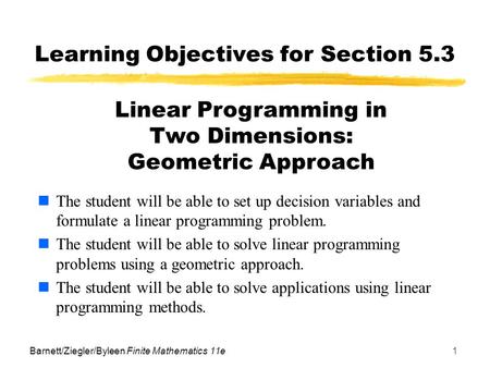 Learning Objectives for Section 5.3