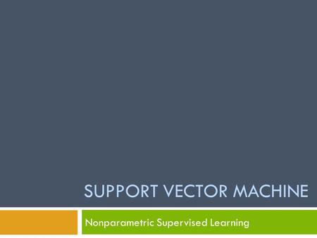 Support vector machine