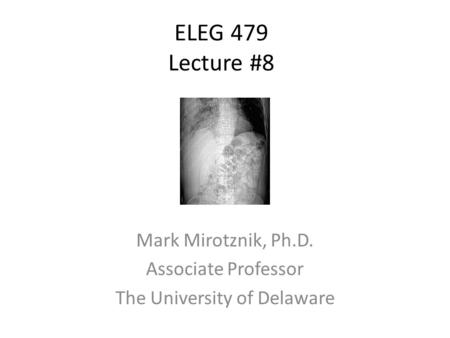 Mark Mirotznik, Ph.D. Associate Professor The University of Delaware