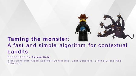 Taming the monster: A fast and simple algorithm for contextual bandits