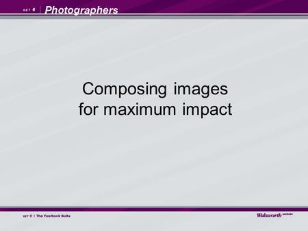 Composing images for maximum impact. While visual storytelling is mainly about content, it is the composition of the images that determines how effectively.