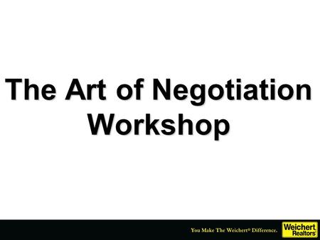 The Art of Negotiation Workshop