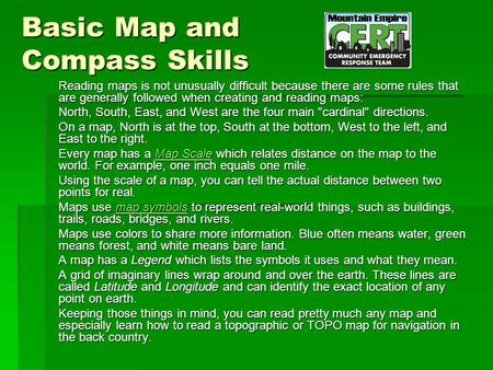 Basic Map and Compass Skills