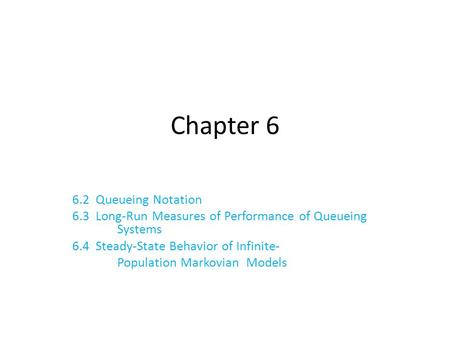 Chapter Queueing Notation