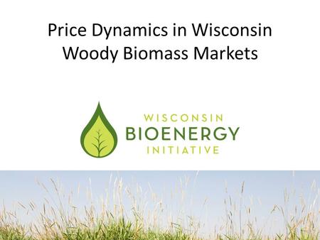 Price Dynamics in Wisconsin Woody Biomass Markets.