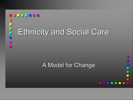 Ethnicity and Social Care A Model for Change. Overview n Recent trends in immigration n Policy issues n Current responses to immigrant’s needs n Resulting.