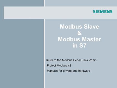 Modbus Slave & Modbus Master in S7