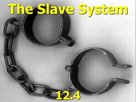 The Slave System 12.4. Unwilling Immigrants ► Between 13 – 17 million Africans were taken between 1500 – 1890  Most ended up in Latin America ► In 1808,