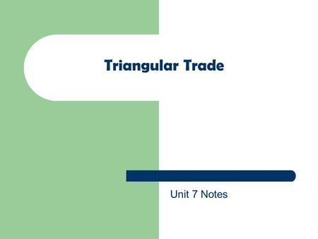 Triangular Trade Unit 7 Notes.