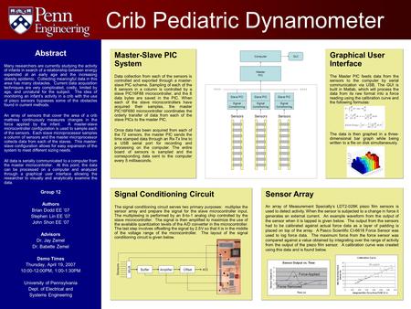Crib Pediatric Dynamometer Abstract Many researchers are currently studying the activity of infants in search of a relationship between energy expended.