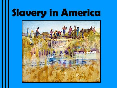 Slavery in America. Slavery’s Evolution At the beginning of the 18th century, most slaves were born in Africa, few were Christian, and very few slaves.